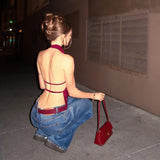Litlookz Studio Y2K Backless Halter Top, view 4