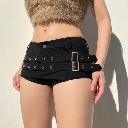 Litlookz Studio Y2K Baddie Buckle Shorts