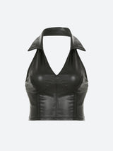 Litlookz Studio Y2K Baddie Faux Leather Crop Top, view 2