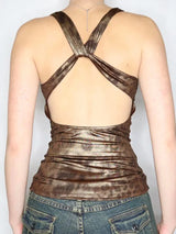 Litlookz Studio Y2K Baddie Leopard Backless Top, view 2
