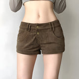 Litlookz Studio Y2K Baddie Leopard Corduroy Shorts, view 2