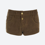 Litlookz Studio Y2K Baddie Leopard Corduroy Shorts, view 3