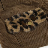 Litlookz Studio Y2K Baddie Leopard Corduroy Shorts, view 5