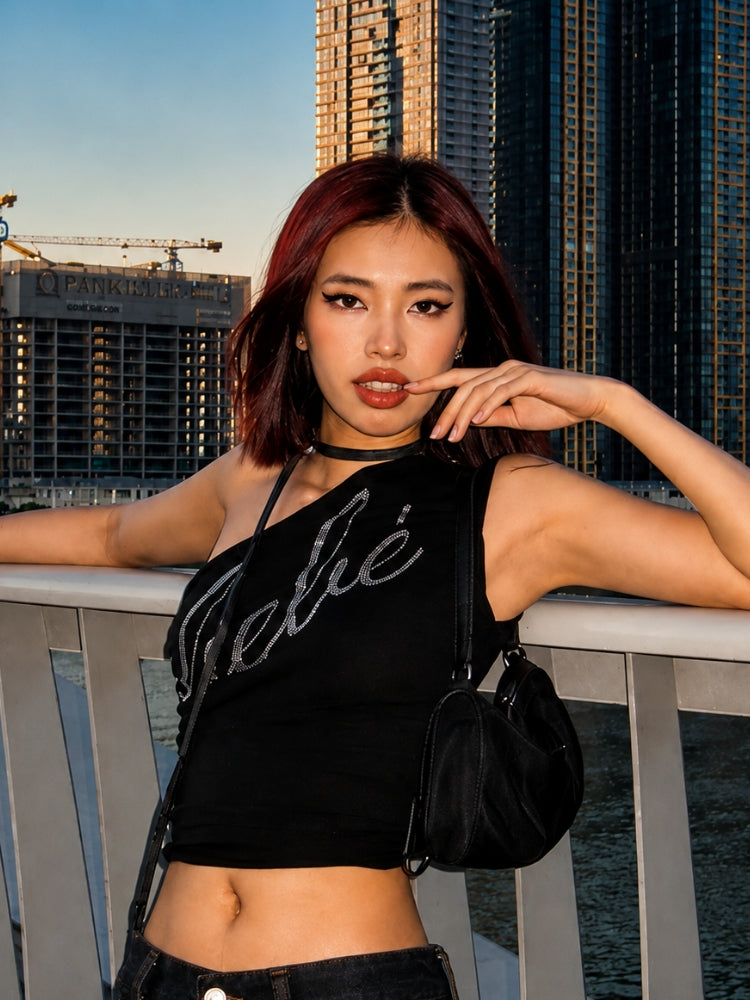 Litlookz Studio Y2K Baddie Rhinestone Top