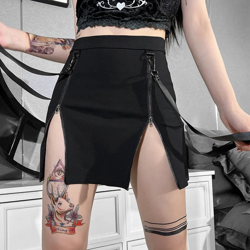 Litlookz Studio Y2K Baddie Zipper Mini Skirt