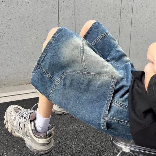 Litlookz Studio Y2K Baggy Washed Denim Shorts