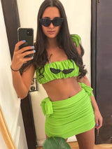 Litlookz Studio Y2K Bandeau Top & Skirt Two Piece Set, view 4