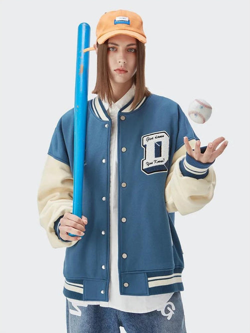 Litlookz Studio Y2K Baseball Varsity Jacket