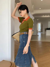 Litlookz Studio Y2K Basic Corduroy Polo Top, view 2