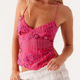 Litlookz Studio Y2K Beaded Backless Top, view 3