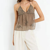 Litlookz Studio Y2K Beaded Chiffon Backless Top, view 3