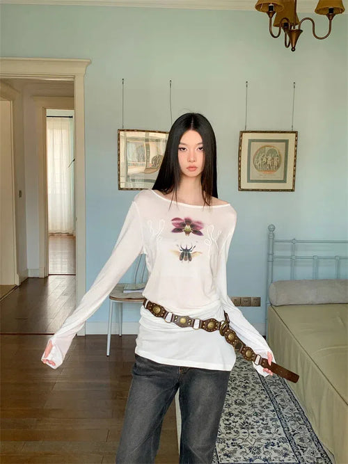 Litlookz Studio Y2K Beetle & Orchid Top