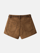 Litlookz Studio Y2K Belted Suede Shorts, view 6