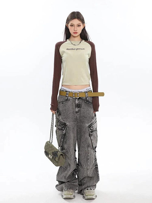 Litlookz Studio Y2K Big Pockets Cargo Jeans