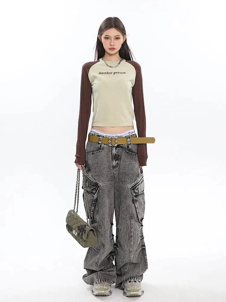 Litlookz Studio Y2K Big Pockets Cargo Jeans