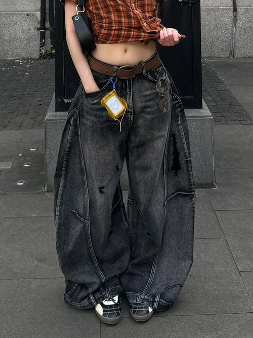 Litlookz Studio Y2K Black Baggy Jeans
