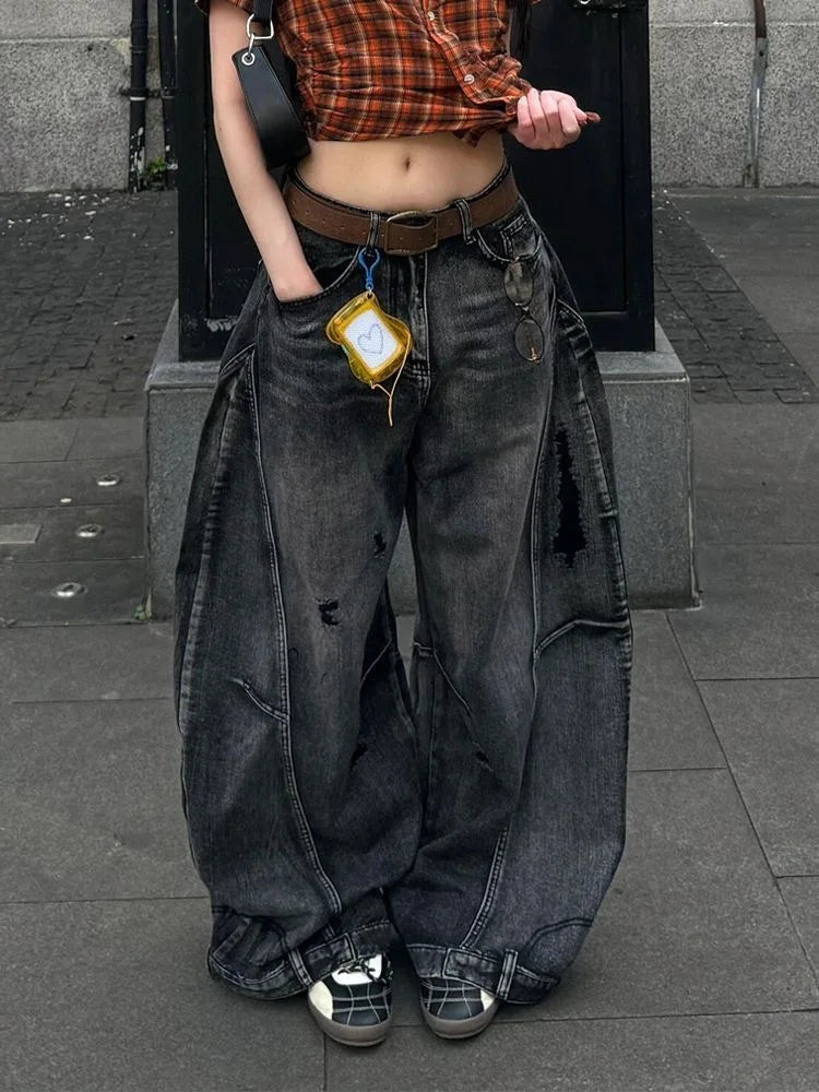 Litlookz Studio Y2K Black Baggy Jeans