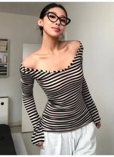 Litlookz Studio Y2K Black & White Striped Top, view 3