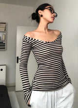 Litlookz Studio Y2K Black & White Striped Top, view 4