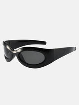 Litlookz Studio Y2K Black Wraparound Sunglasses, view 4