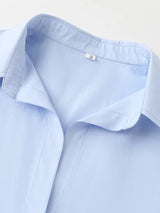 Litlookz Studio Y2K Blue Button Up Shirt, view 4