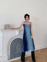 Litlookz Studio Y2K Blue Gradient Midi Dress, view 4