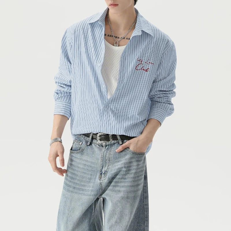 Litlookz Studio Y2K Blue Striped Shirt