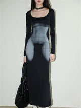 Litlookz Studio Y2K Body Print Maxi Dress, view 2