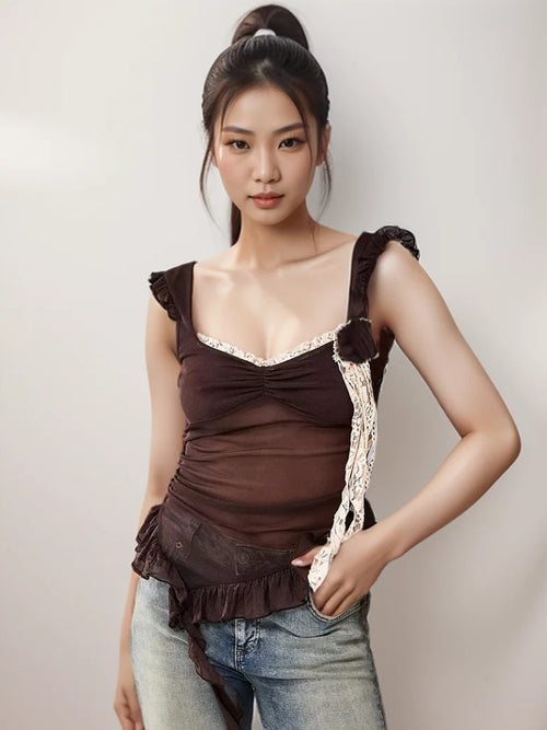 Litlookz Studio Y2K Boho Sheer Top