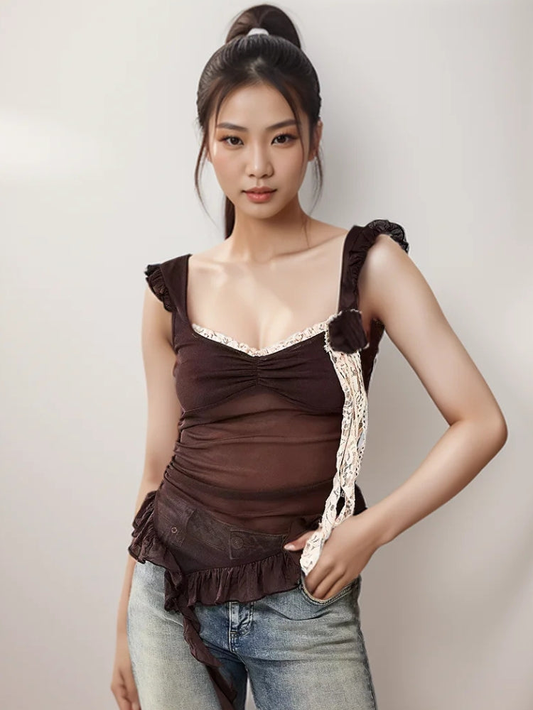 Litlookz Studio Y2K Boho Sheer Top
