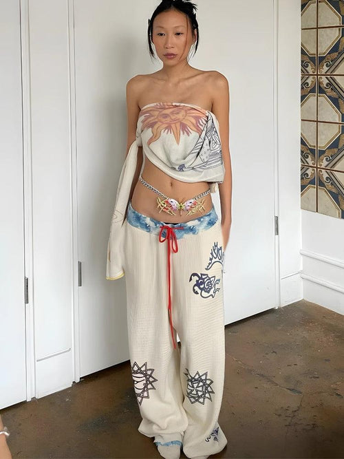 Litlookz Studio Y2K Boho Wide Leg Pants