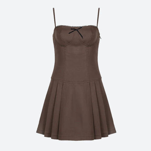 Litlookz Studio Y2K Bow Pleated Mini Dress