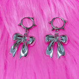 Litlookz Studio Y2K Bow Spiked Hoop Earrings, view 2
