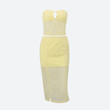 Litlookz Studio Y2K Butter Yellow Top & Skirt Two Piece Set, view 5