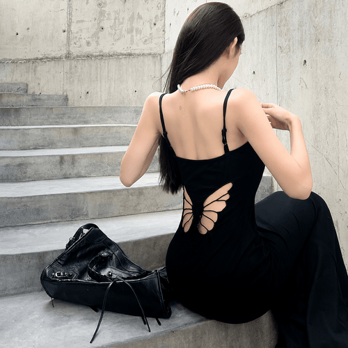Litlookz Studio Y2K Butterfly Back Maxi Dress