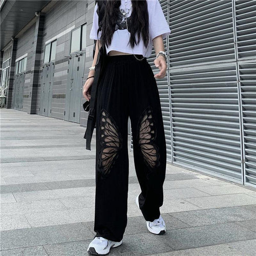 Litlookz Studio Y2K Butterfly Cut-Out Pants