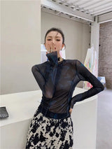 Litlookz Studio Y2K Butterfly Mesh Top, view 4
