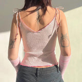 Litlookz Studio Y2K Butterfly Pink Crop Top, view 4