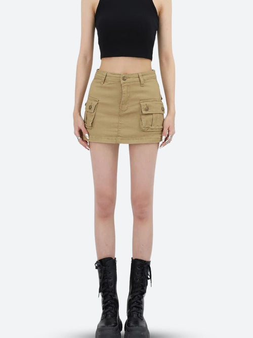 Litlookz Studio Y2K Cargo Denim Mini Skirt