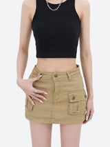 Litlookz Studio Y2K Cargo Denim Mini Skirt, view 3