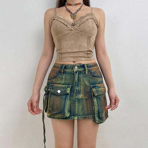 Litlookz Studio Y2K Cargo Mini Skirt