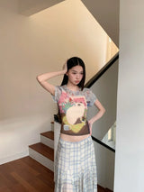 Litlookz Studio Y2K Cat Graphic Sheer Top, view 4