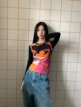 Litlookz Studio Y2K Cat Graphic Top, view 2