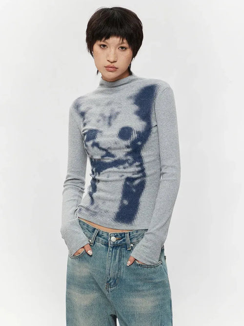 Litlookz Studio Y2K Cat High Neck Top