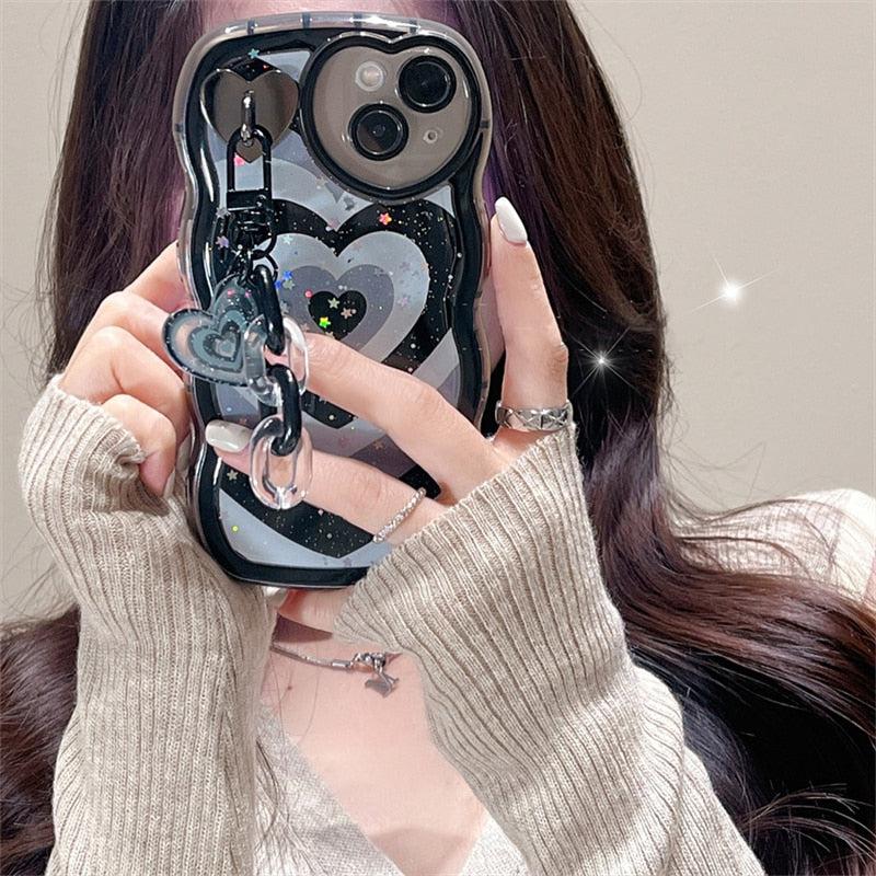 Litlookz Studio Y2k Chain and Heart iPhone Case
