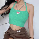 Litlookz Studio Y2K Chain Strap Knitted Crop Top, view 4
