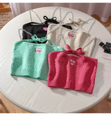 Litlookz Studio Y2K Chain Strap Knitted Crop Top, view 5