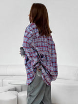 Litlookz Studio Y2K Checkered Oversized Shirt, view 6