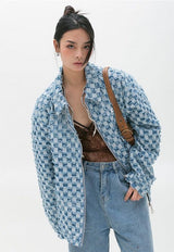 Litlookz Studio Y2K Checkered Zip Up Jacket, view 6