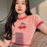 Litlookz Studio Y2K Cherry Crop Sweater, view 3
